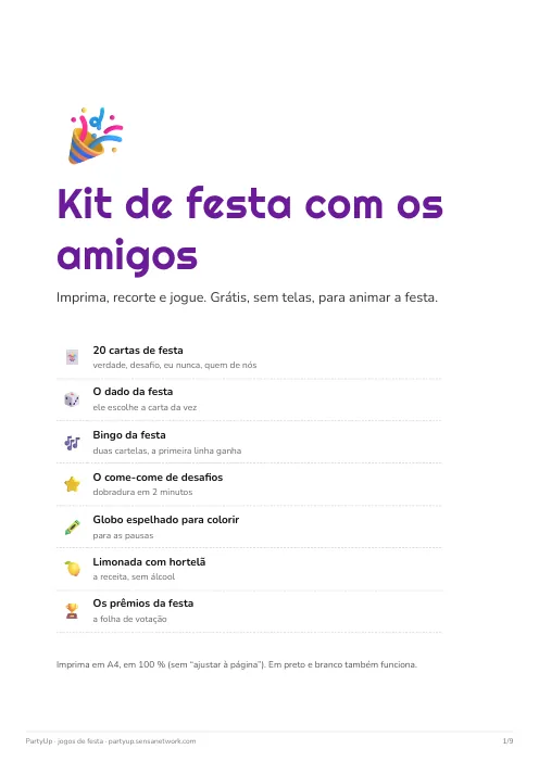 Página 1 do kit